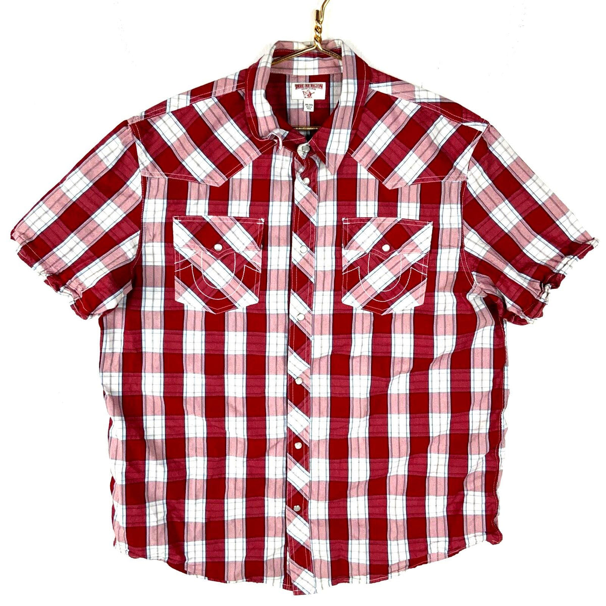 True Religion Plaid Short Sleeve Shirt 2XL Multicolor Snap Pearl Graphic Tee – Cozy Vibes · High-Quality Print