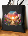 Sunset Floral Cotton Canvas Tote Bag Eco Friendly Shopper Beach Bag Grocery Tote Gift for Nature Lovers Tote Bag – Feel-Good Design · Must-Have Style
