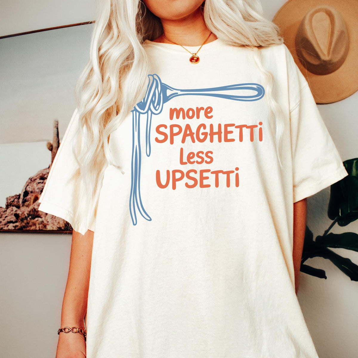 TShirt More Spaghetti Less Upsetti Trendy Graphic Retro Oversized Italia Aesthetic Trendy Girl Dinner Pasta Graphic Tee – Aesthetic Look · Perfect For Daily Wear