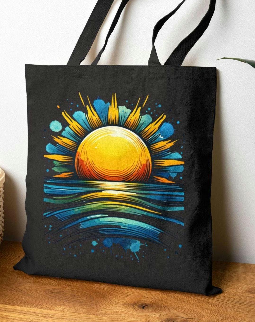 Sunset Vibesquot Cotton Canvas Tote Bag Eco Friendly Beach Bag Summer Tote Gift for Him or Her Reusable Shopping Bag Tote Bag – Cozy Vibes · High-Quality Print