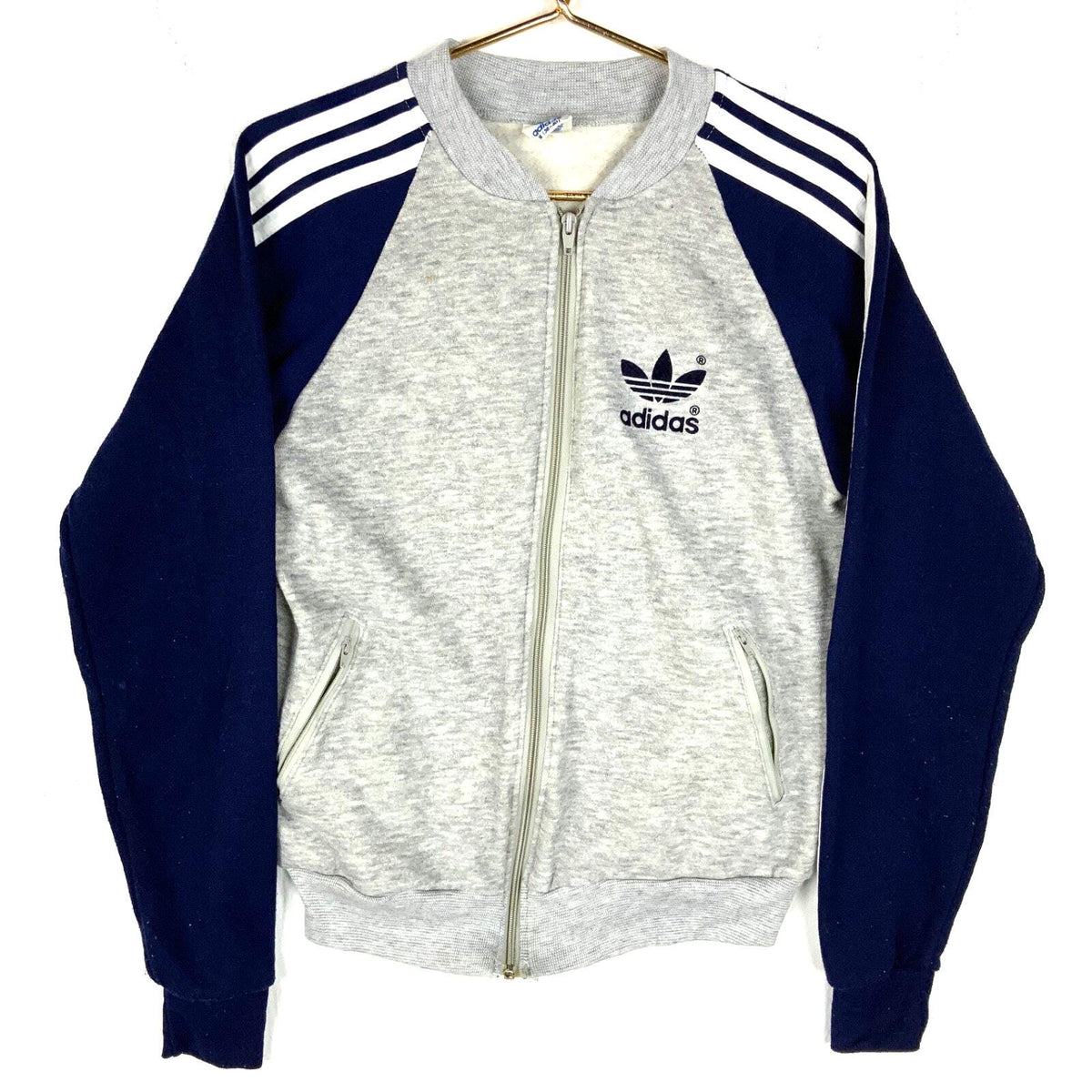 Vintage Adidas 1980s Track Sweatshirt Medium Gray Made In Usa Full Zip Trefoil Sweatshirt – Everyday Comfort · Top Pick For Any Outfit