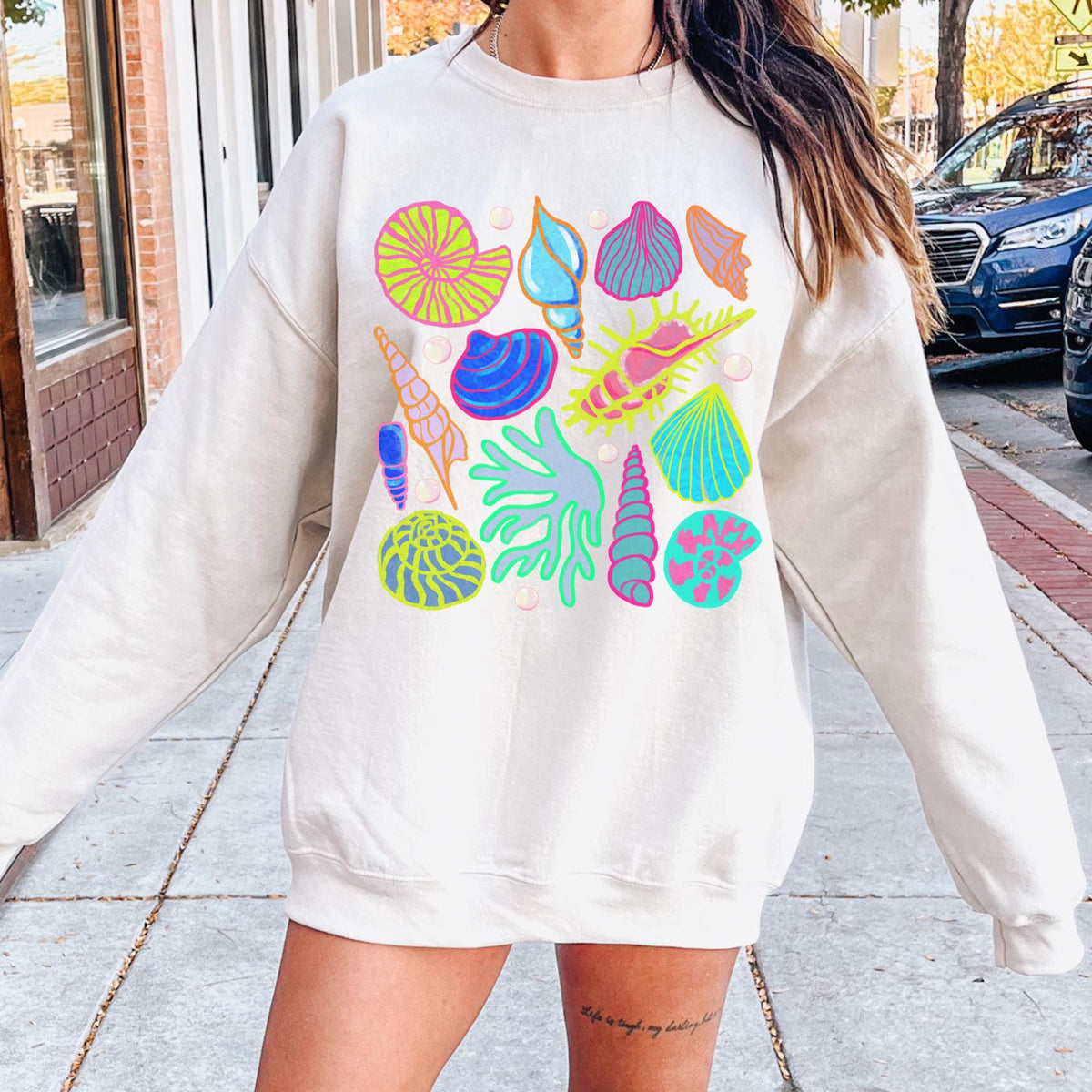 Seashells Sweatshirt Shells Shirt Shells Sweatshirt Beachy Shirt Beach Sweatshirt Beach Sweater Beachy Sweatshirt Beach Vacation Shirt Sweatshirt – Warm & Stylish · Must-Have Style
