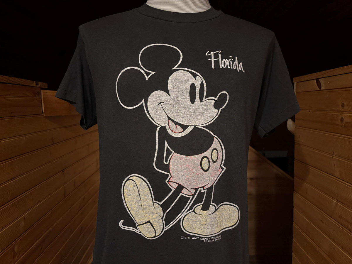 Vintage 80s Walt Disneys Mickey Mouse Florida Black Tee Soft Thin Tshirt L Graphic Tee – Premium Graphic · Perfect For Daily Wear