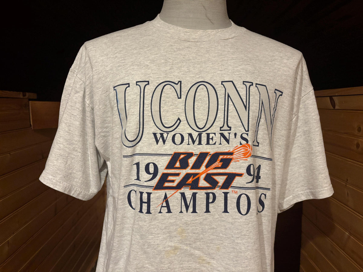 Vintage 90s UCONN Huskies University Of Connecticut Womens Basketball Champions 1994 Tshirt XL Graphic Tee – Fan Favorite · Great Gift For Fans