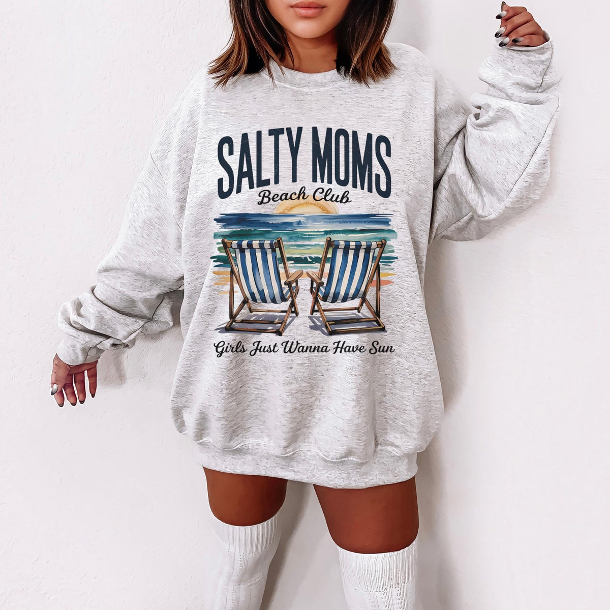 Salty Moms Club Sweatshirt Salty Sweatshirt Salty Shirt Beachy Shirt Beach Sweatshirt Beach Sweater Beachy Sweatshirt Beach Vacation Shirt Sweatshirt – Soft Feel · Top Pick For Any Outfit