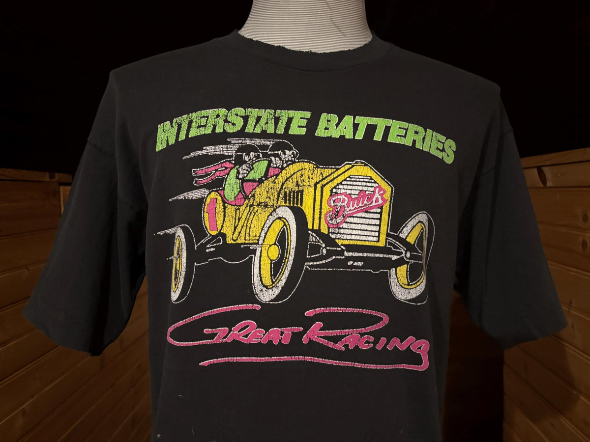 Vintage 90s Interstate Batteries Buick Great Racing Car Tshirt L Graphic Tee – Aesthetic Look · High-Quality Print