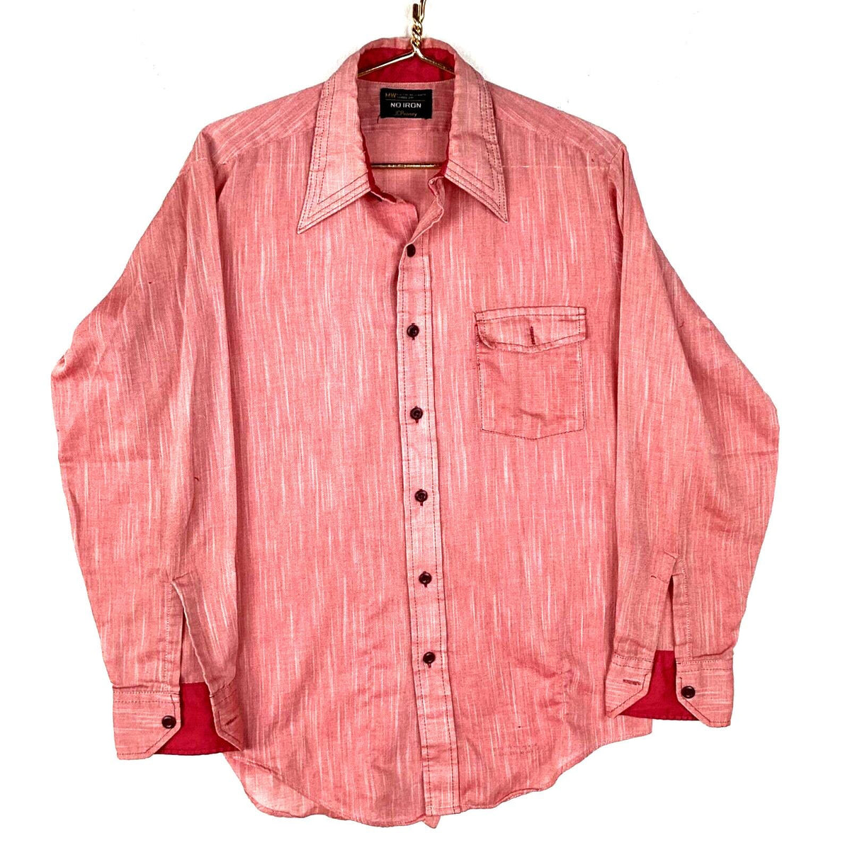 Vintage 1970s Long Sleeve Shirt Size Large Pink Button Up JC Penney Graphic Tee – Feel-Good Design · High-Quality Print