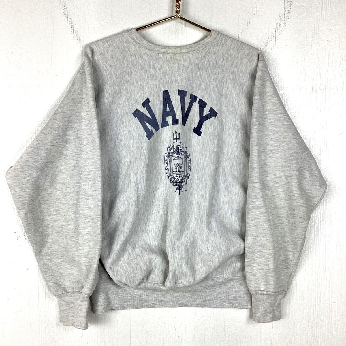 Vintage US Navy Naval Academy Sweatshirt Crewneck Size XL Grey 90s Sweatshirt – Soft Feel · Must-Have Style