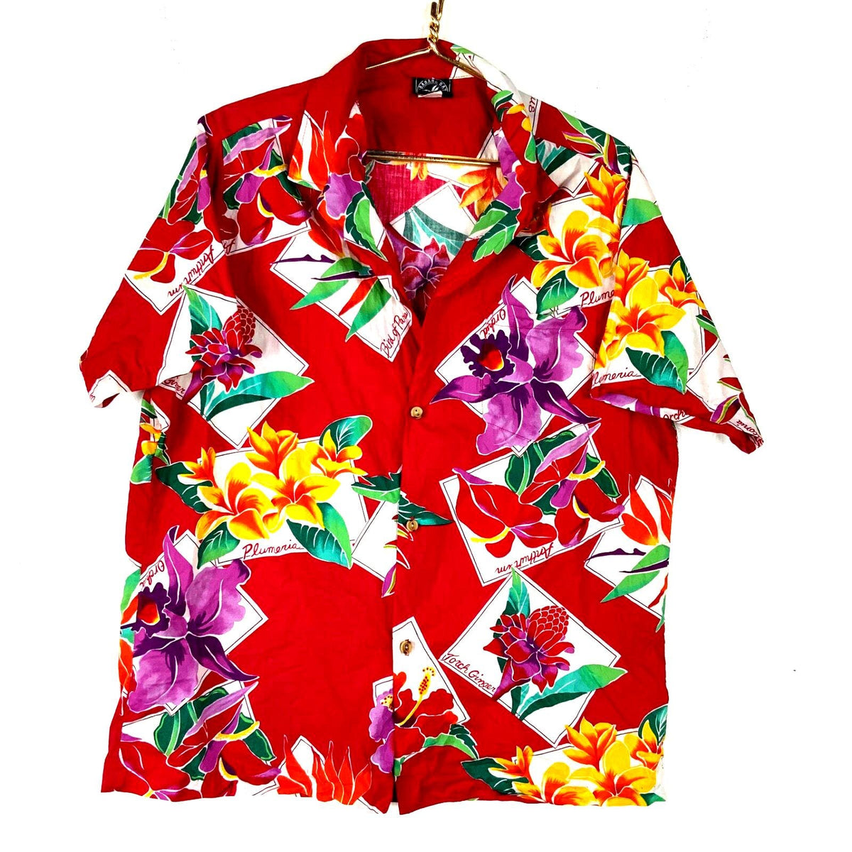 Vintage 199039s Hawaiian Shirt Size XL Red Floral Short Sleeve Made In Usa Graphic Tee – Everyday Comfort · Must-Have Style