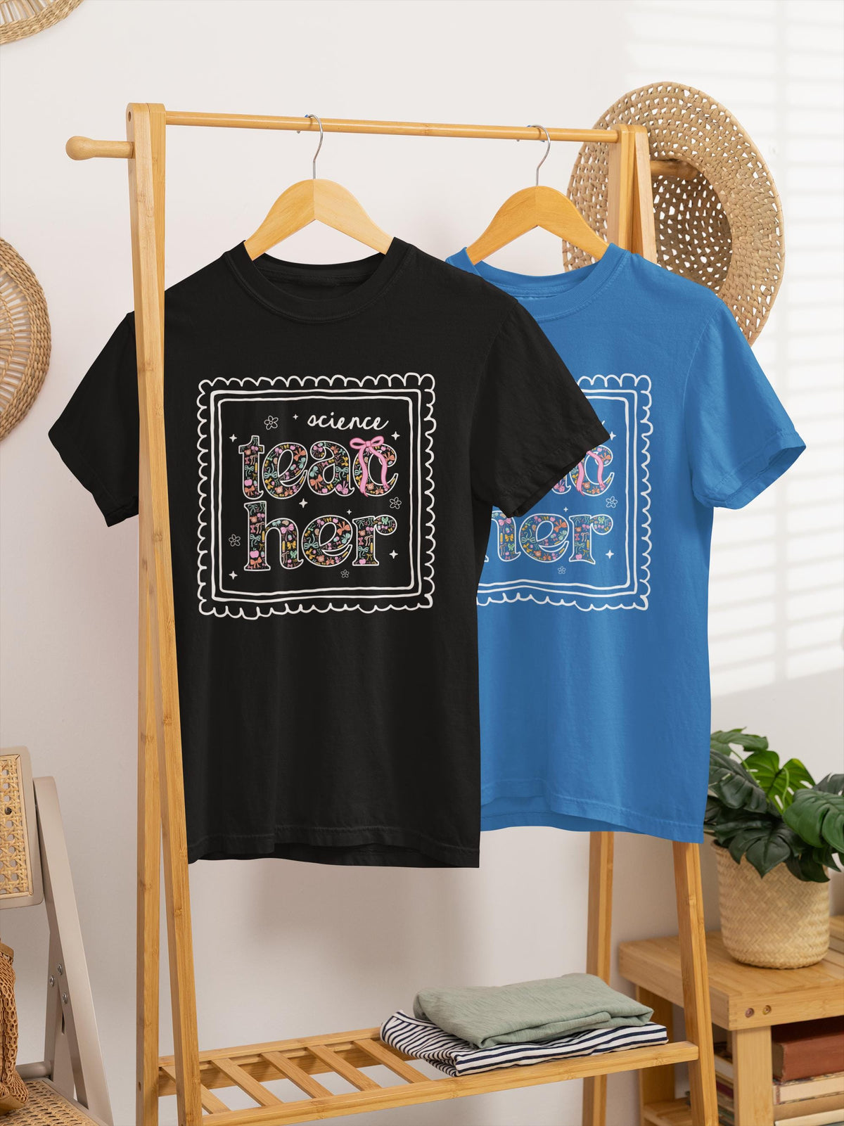 Science Teacher Tee Shirt for Back to School Cute Floral Matching Science Department TShirt with Bow Cute Nineties Aesthetic Doodles Graphic Tee – Everyday Comfort · Great Gift For Fans