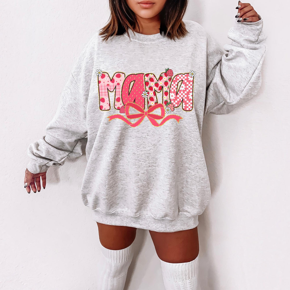 Strawberry Mama Sweatshirt Mama Sweater Mama Sweatshirt Cute Mama Shirt Christmas Gift for Mom New Mom Mothers Day Gift Sweatshirt – Premium Graphic · Great Gift For Fans