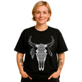 Tribal Bull Skull Gothic T Shirt Gothic Western Tee Dark Aesthetic Boho Gift Graphic Tee – Everyday Comfort · Perfect For Daily Wear