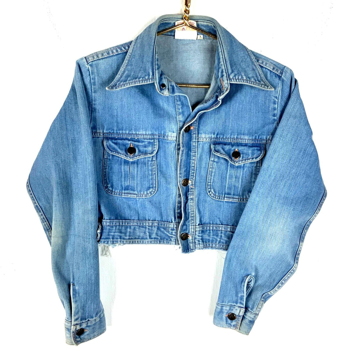 Vintage 199039s Women39s Denim Jean Jacket Large Light Wash Cropped Brittania Graphic Tee – Feel-Good Design · High-Quality Print