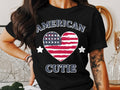 American Cutie T Shirt Patriotic Heart Flag Tee USA Pride Shirt Stars and Stripes Cute Patriotic Top American Flag Heart TShirt Graphic Tee – Warm & Stylish · Trending Graphic Apparel
