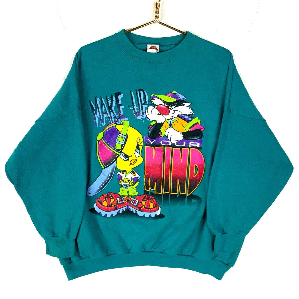 Vintage Tweety Sylvester Looney Tunes Sweatshirt 3XL Cartoon Make Up Ur Mind 90s Sweatshirt – Easygoing Wear · Trending Graphic Apparel