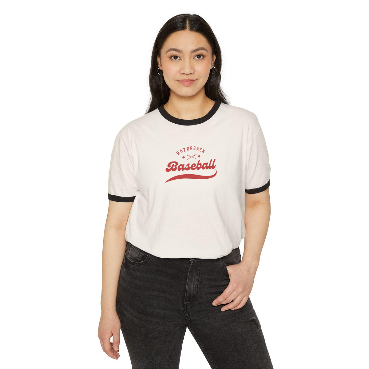 Baseball Arkansas Ringer Tee Graphic Tee – Soft Feel · Great Gift For Fans