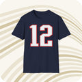 Throwbackmax Tom Brady New England Patriots 12 NFL Jersey T Shirt Front Back Print Jersey – Fan Favorite · Trending Graphic Apparel