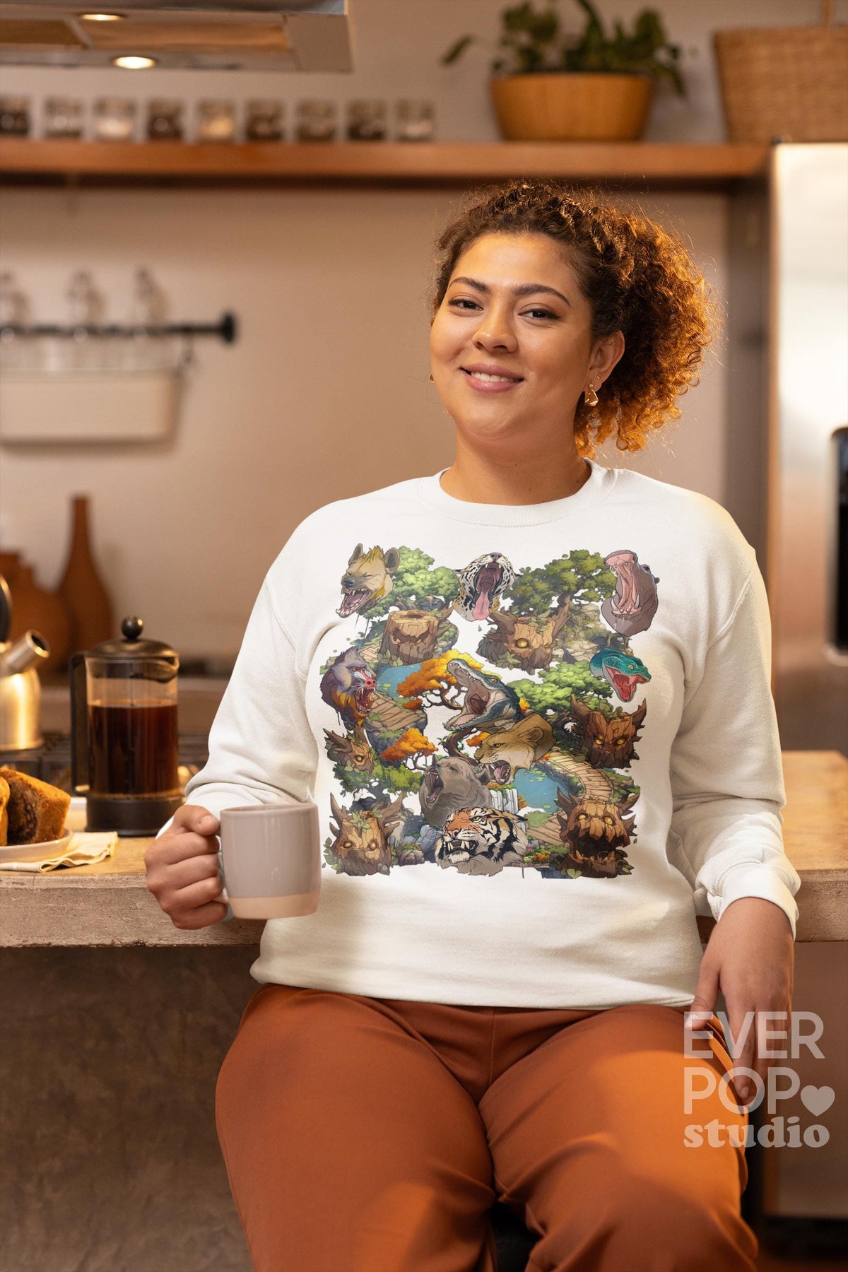 Safari Animal Hoodie Woodland Sweatshirt Tiger Tree Sweater Mountain Zoo Hoody Forest Lion Jumper Hiking Outdoor Shirt Hike Lion Bear Hoodie – Feel-Good Design · Trending Graphic Apparel