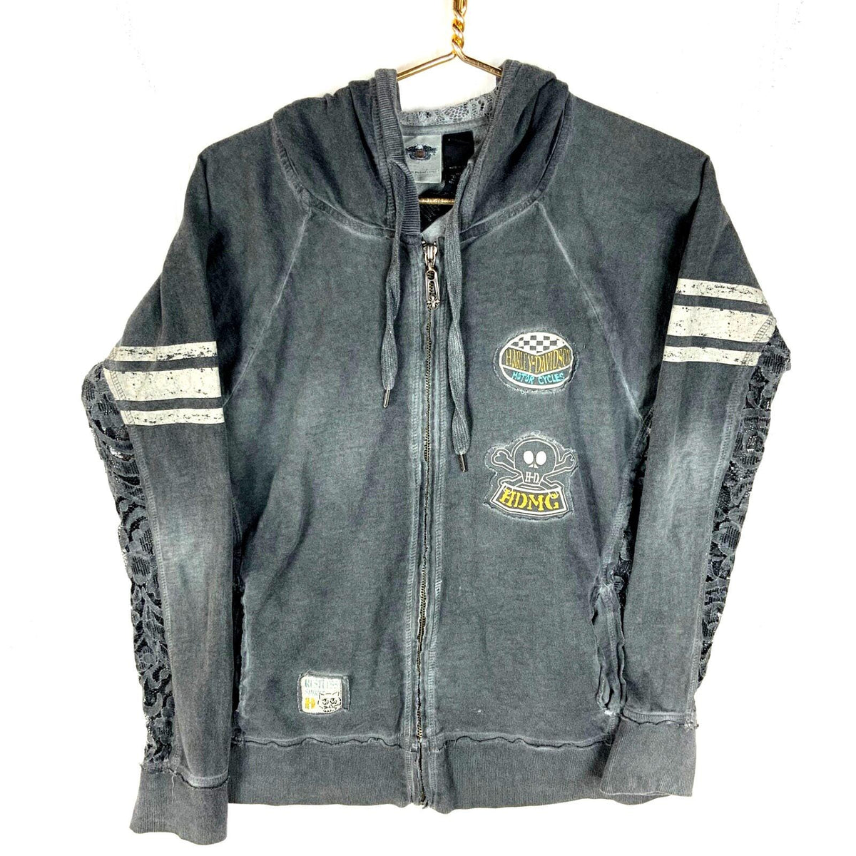 Harley Davidson Women39s Sweatshirt Hoodie Large Gray Full Zip Lace Hoodie – Premium Graphic · Must-Have Style