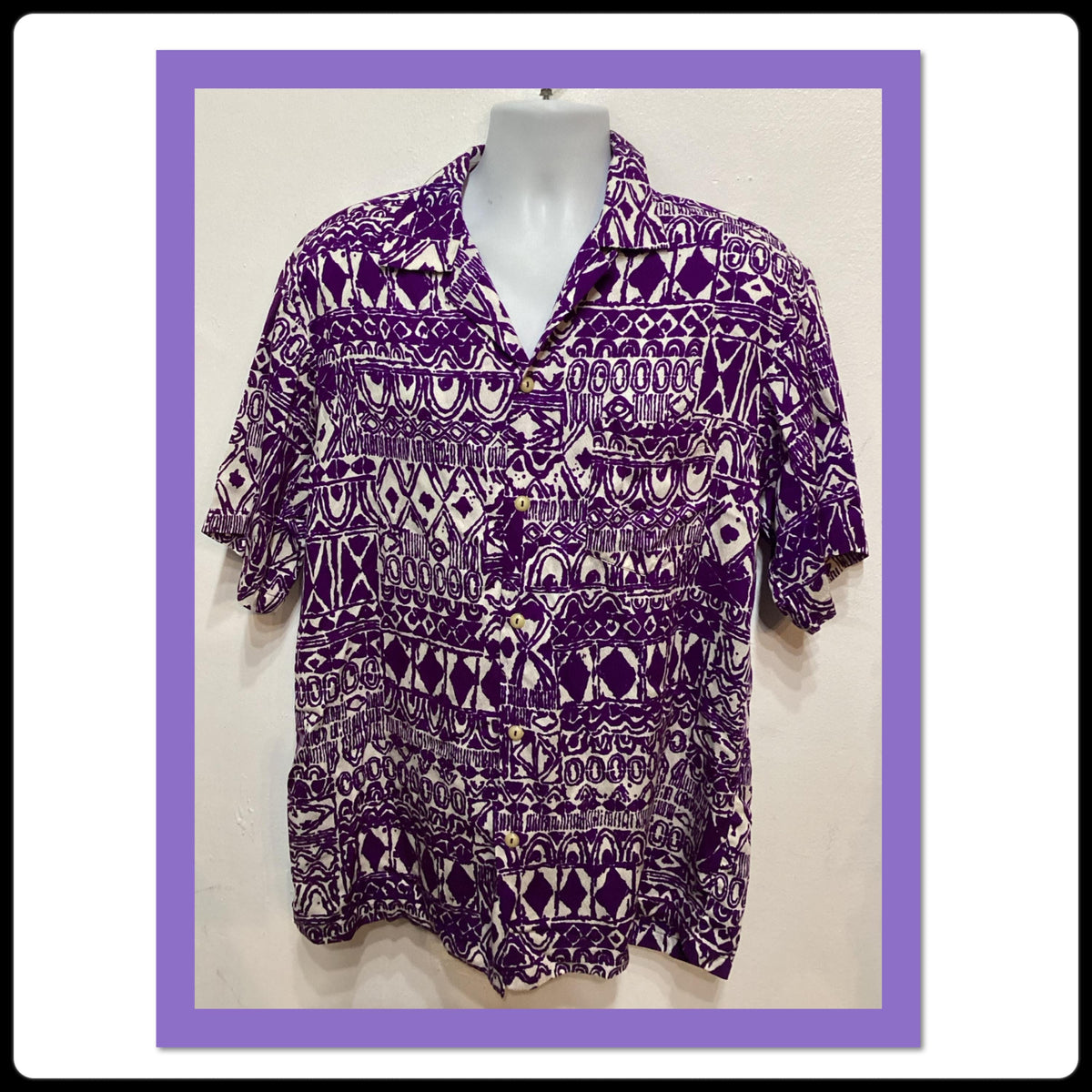 HS105 Vintage 196039s7039s purple and white Hawaiian shirt Size X large Graphic Tee – Cozy Vibes · Must-Have Style