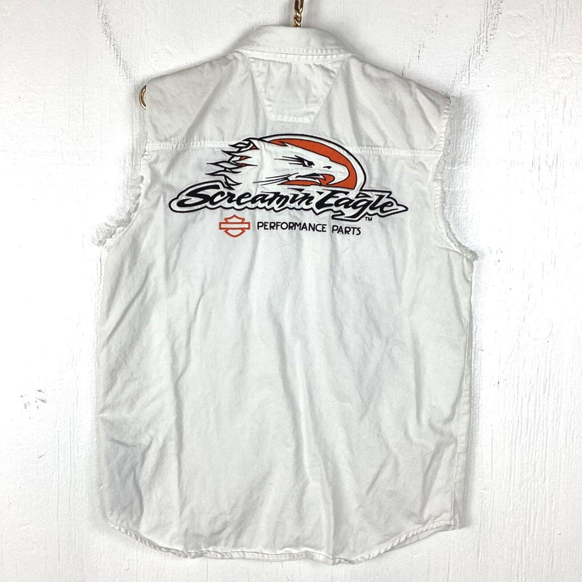 Harley Davidson Work Shirt Size Medium White Sleeveless Vest Screamin39 Eagle Graphic Tee – Cozy Vibes · Top Pick For Any Outfit