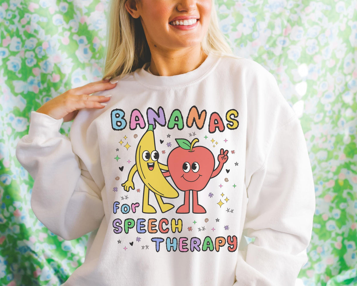 Colorful Speech Therapist Sweatshirt for Speech Language Pathologist Speech Teacher Appreciation or Graduation Gift with Funny Saying Sweatshirt – Cozy Vibes · Top Pick For Any Outfit
