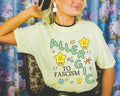 Allergic to Fascism Tee Shirt Cute Democratic Socialist or Leftist Shirt with Cute 90s Doodles Funny Saying Political Left Tee with Stars Graphic Tee – Bold Style · Top Pick For Any Outfit