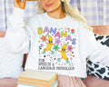 Colorful Speech Therapist Sweatshirt Speech Language Pathologist Teacher Appreciation Graduation Gift Funny Saying Crewneck with Bananas Sweatshirt – Bold Style · Top Pick For Any Outfit
