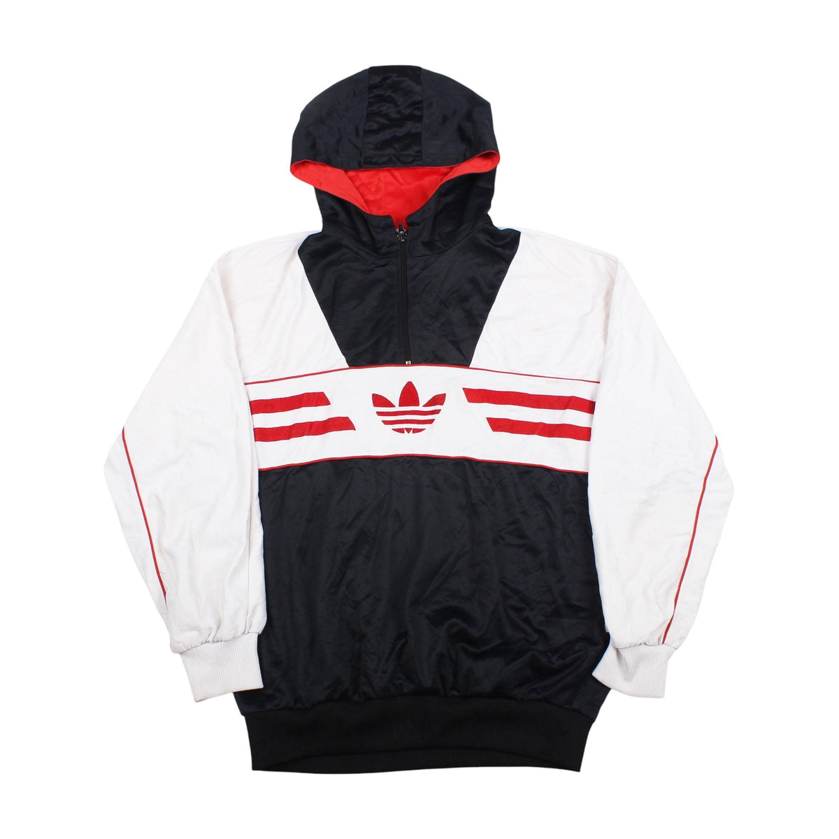 Vintage 80s adidas Track Jacket Half Zip Hoodie Sweater Size XL Hoodie – Aesthetic Look · Must-Have Style