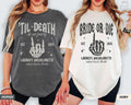 Bride Or Die Funny Bachelorette Party Shirts Til Death Do Us Party Halloween Bachelorette Favors Gothic Bride Skeleton Bach Shirts Graphic Tee – Easygoing Wear · Must-Have Style