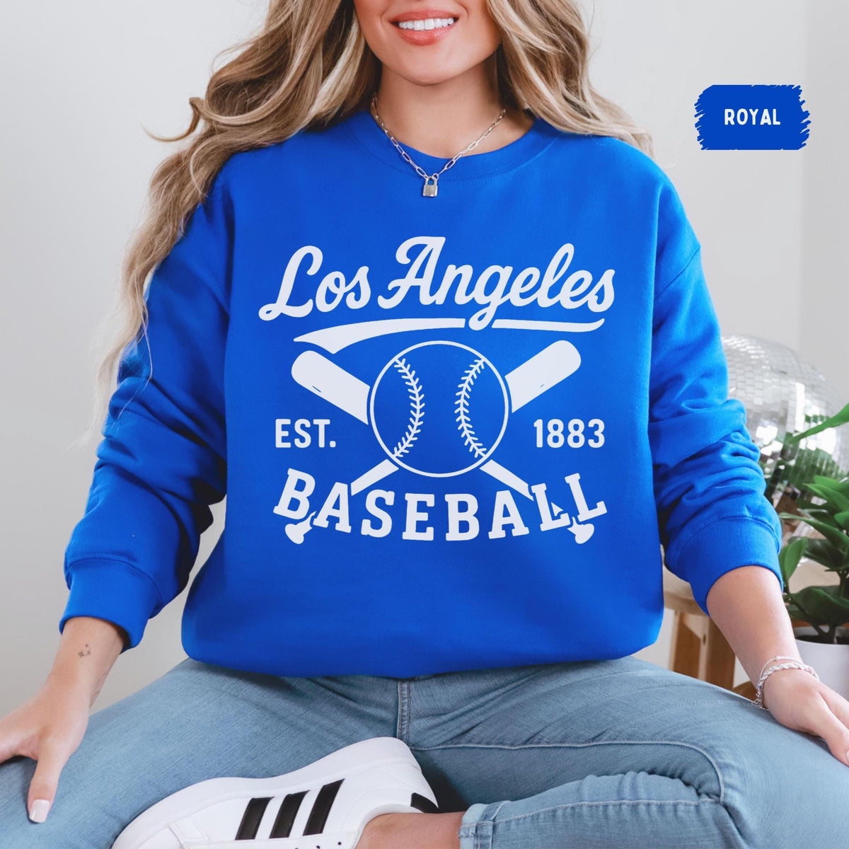 Retro Los Angeles Baseball Sweatshirt Vintage LA Baseball Crewneck Classic LA Fan Jumper Sports Team Sweatshirt Gameday gift Sweatshirt – Soft Feel · Perfect For Daily Wear