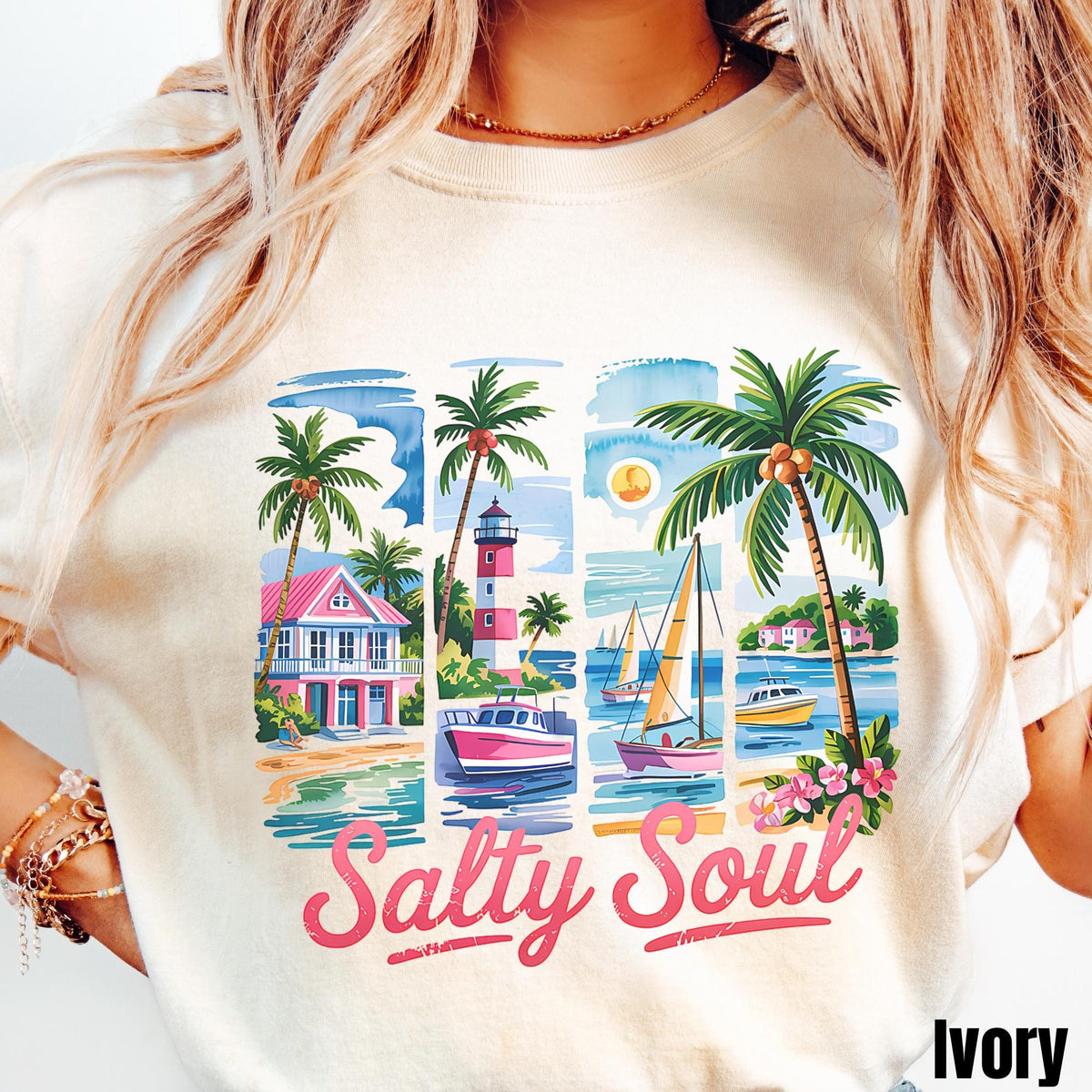 Salty Brushstroke Summer Shirt Preppy Summer Beach Lover Shirt Coastal Aesthetic Shirt Ocean Lover Gift Beach Vacation Graphic Tee – Bold Style · Top Pick For Any Outfit