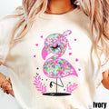 Preppy Flamingo Shirt Floral Flamingo Summer Beach Lover Shirt Coastal Aesthetic Shirt Ocean Lover Gift Beach Vacation Graphic Tee – Bold Style · Trending Graphic Apparel