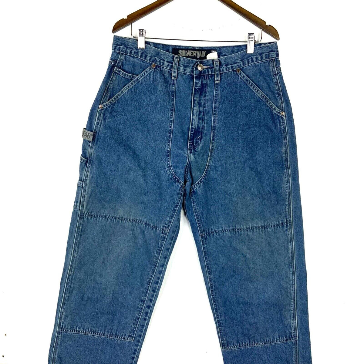 Vintage Levi39s Silver Tab Double Knee Denim Jean Size 34x32 Blue Graphic Tee – Premium Graphic · High-Quality Print