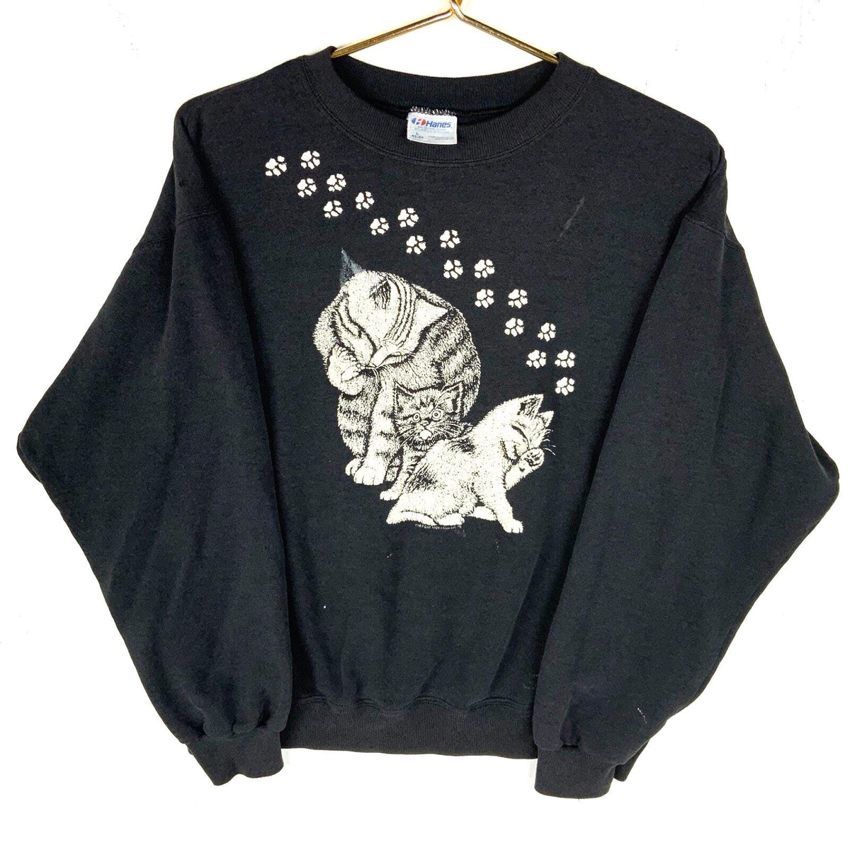 Vintage Cats Sweatshirt Crewneck Large Black Made In Usa 1989 Wildlife Paws 80s Sweatshirt – Premium Graphic · Great Gift For Fans