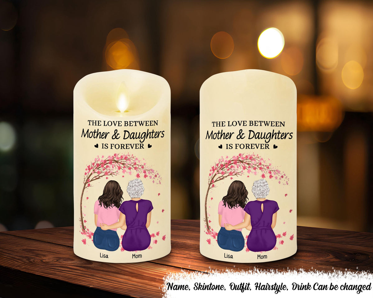The Love Between Mother And Daughter Personalized Flameless Led Candle Mothers Day Gift From Daughter Long Distance Daughter Moving Gift Graphic Tee – Fan Favorite · Trending Graphic Apparel