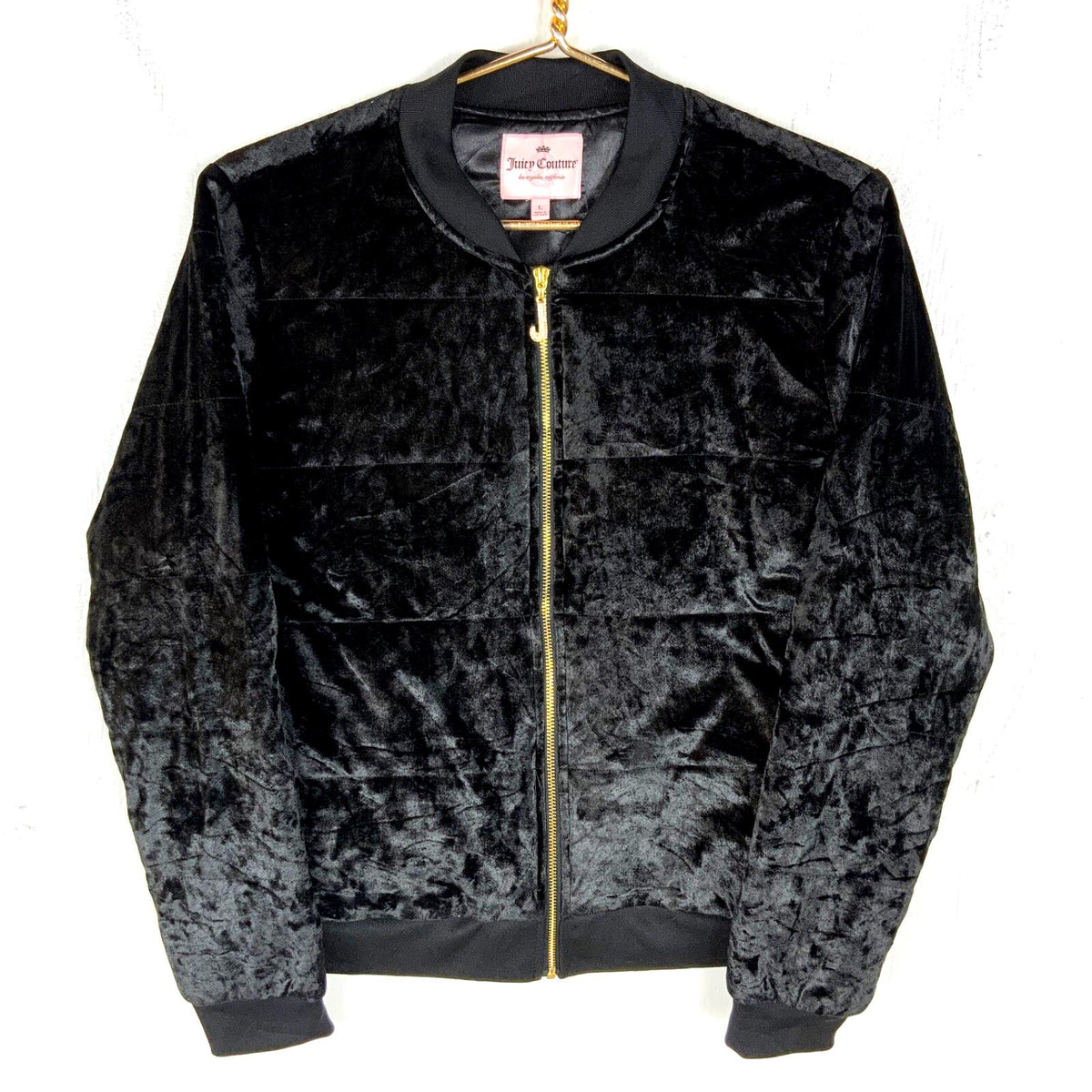 Juicy Couture Velvet Women39s Bomber Jacket Large Black Full Zip Graphic Tee – Feel-Good Design · Top Pick For Any Outfit