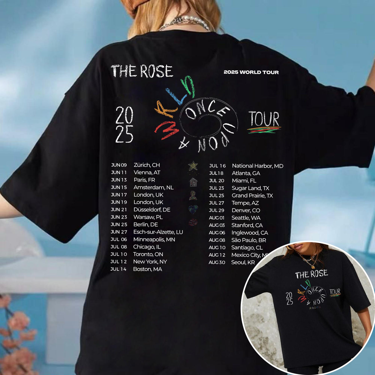 The Rose Once Upon AWRLD World Tour 2025 T shirt The Rose WRLD Road Map Shirt The Rose Dual Shirt The Rose Kpop Woosung Dojoon Hajoon Graphic Tee – Fan Favorite · Perfect For Daily Wear