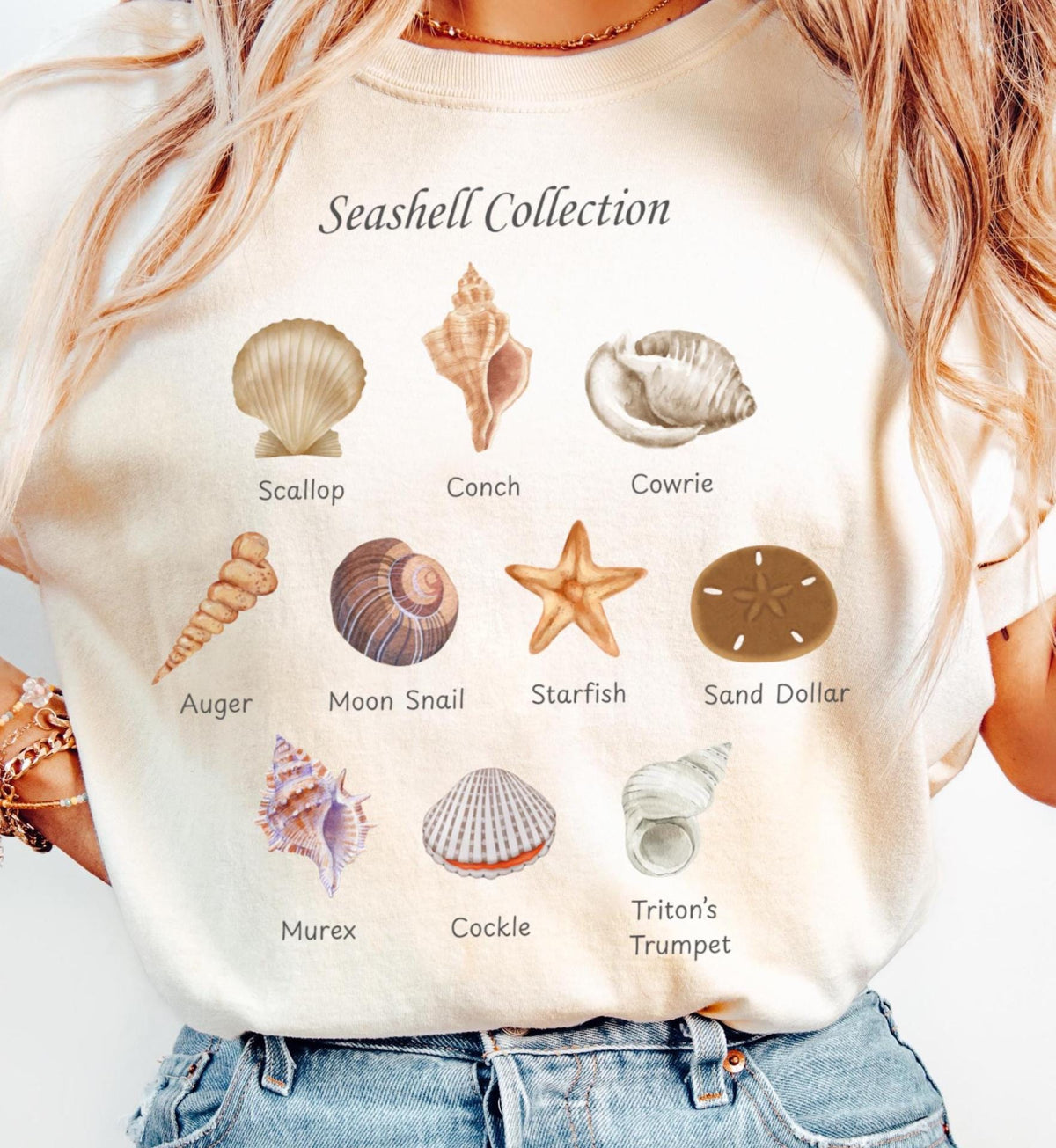 Seashell Collection Beach Tshirt Gift Tee Graphic Tee – Bold Style · Trending Graphic Apparel