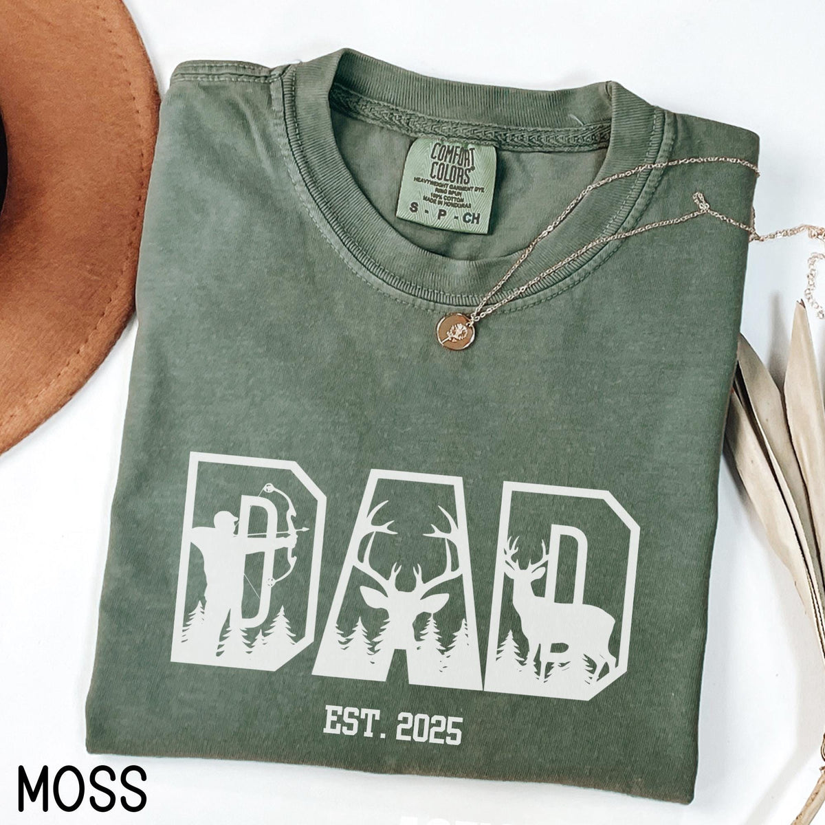 Custom Hunting Dad Est Shirt Personalized Hunter Dad Shirt New Dad Gift Father39s Day Gift Birth Announcement Shirt Graphic Tee – Warm & Stylish · Great Gift For Fans