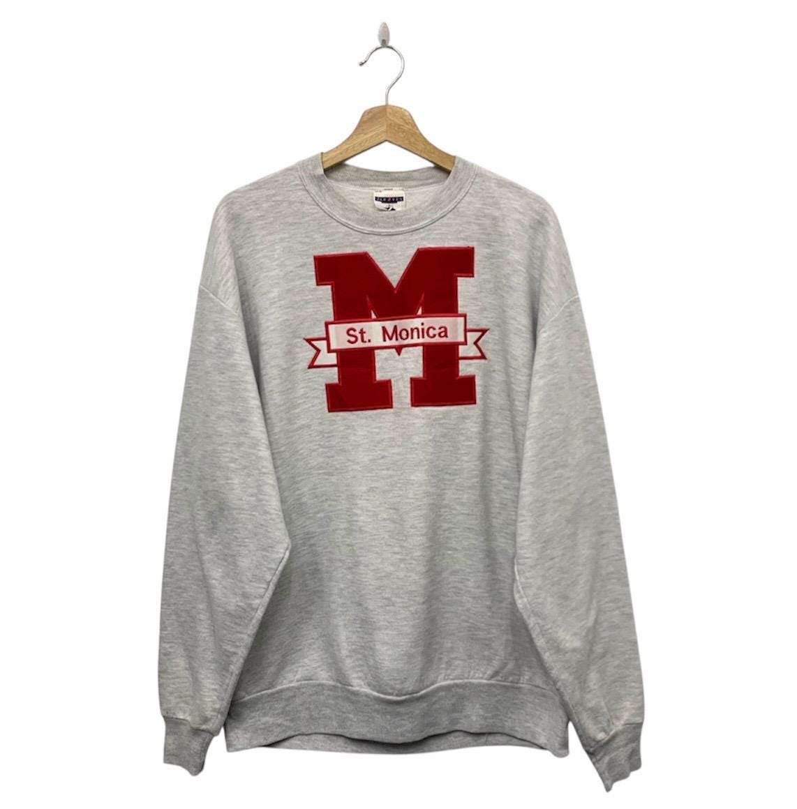 Vintage St Monica Embroidered Crewneck Sweatshirt Size Large Sweatshirt – Premium Graphic · Must-Have Style