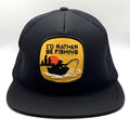 Vintage 198039s Trucker Snap Back Hat Cap Adjustable Id Rather be Fishing Graphic Tee – Aesthetic Look · Great Gift For Fans