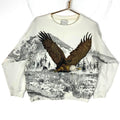 Vintage Eagle Sweatshirt Medium Made In Usa All Over Print Forest Wildlife 1990s Sweatshirt – Easygoing Wear · High-Quality Print
