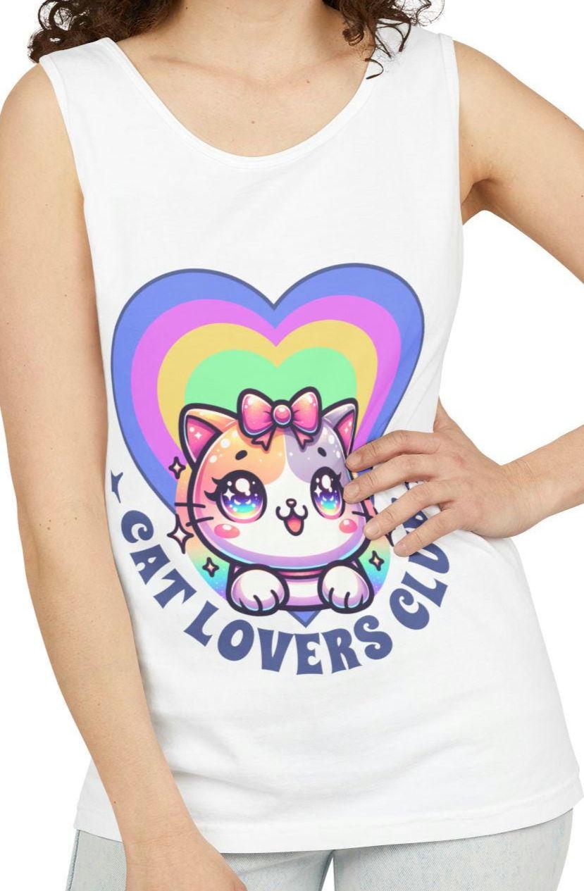 Cute Cat Lovers Club Tank Top Unisex Tank Cat Lover Gift Summer Apparel Rainbow Heart Design Pet Lover Shirt Tank Top – Easygoing Wear · Great Gift For Fans