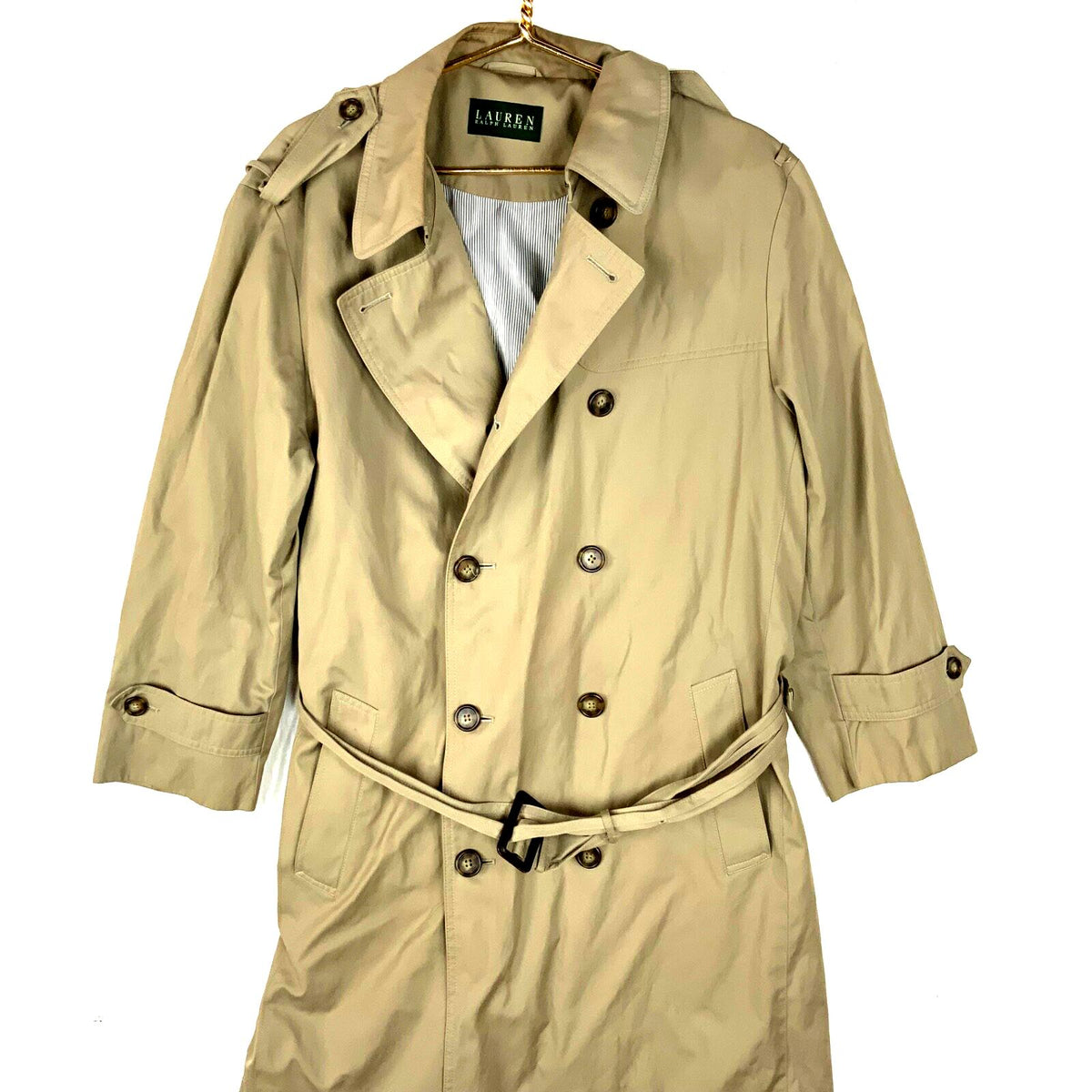 Vintage Lauren Ralph Lauren Women39s Trench Coat Jacket Large Beige Graphic Tee – Premium Graphic · High-Quality Print