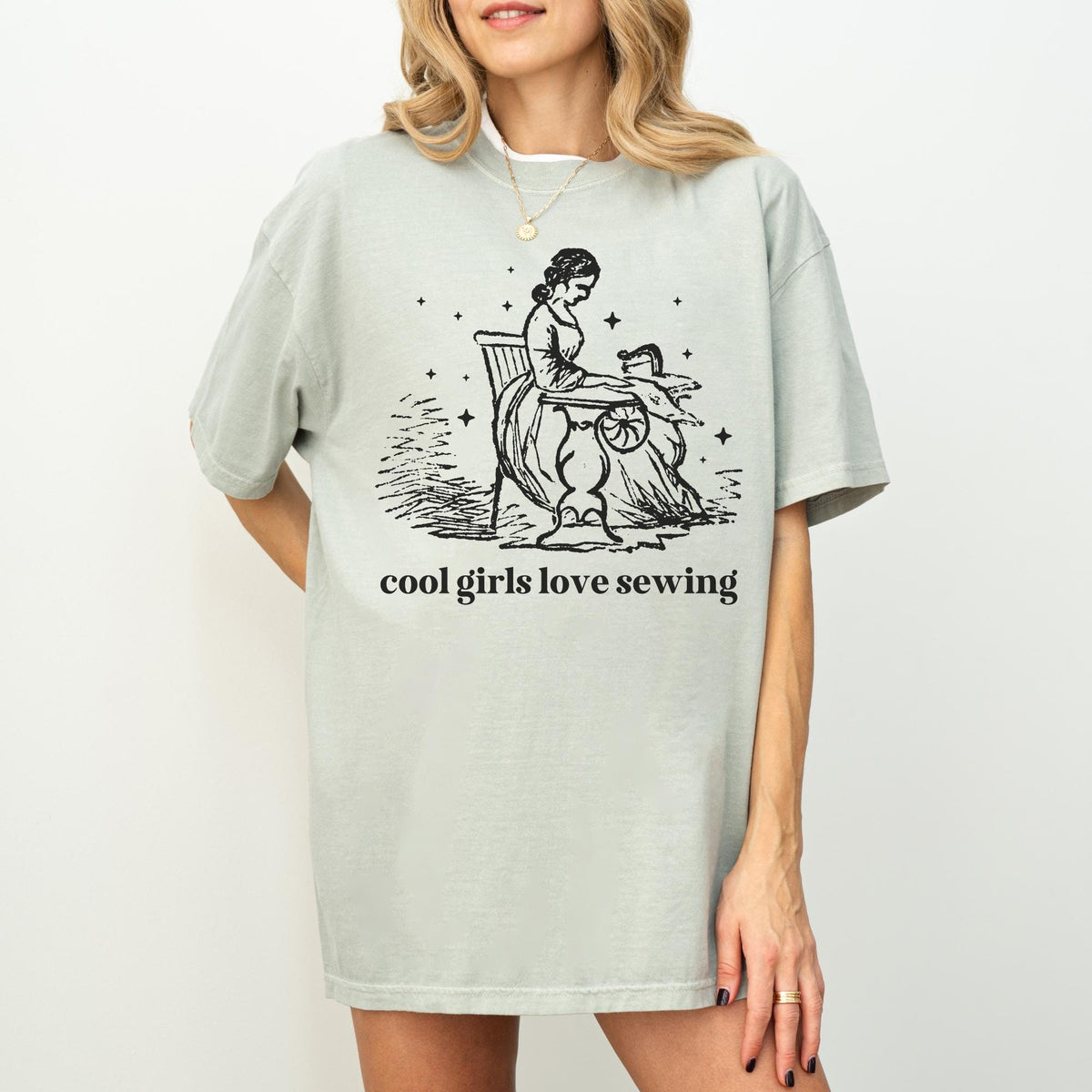 Cute Sewing Lover Gift for Mom or Daughter Who Sews Cool Girls Love Sewing Boho Fashion Major Present Graduation Gift Seamstress Present Graphic Tee – Everyday Comfort · Trending Graphic Apparel