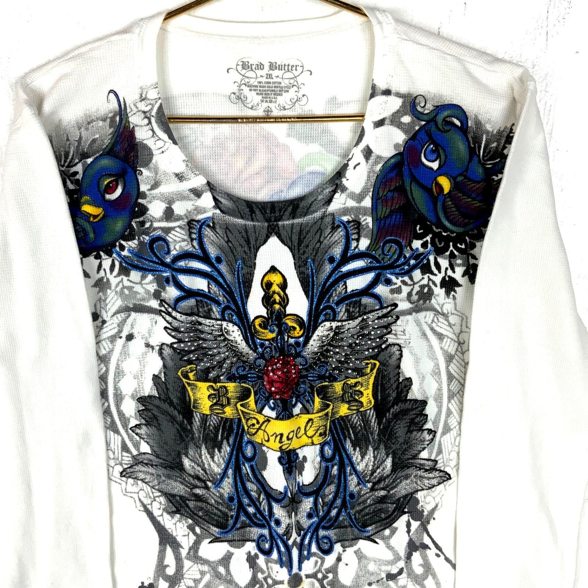 Vintage Y2k Womens39s Long Sleeve Thermal TShirt 2XL White Double Sided Graphic Tee – Fan Favorite · Perfect For Daily Wear