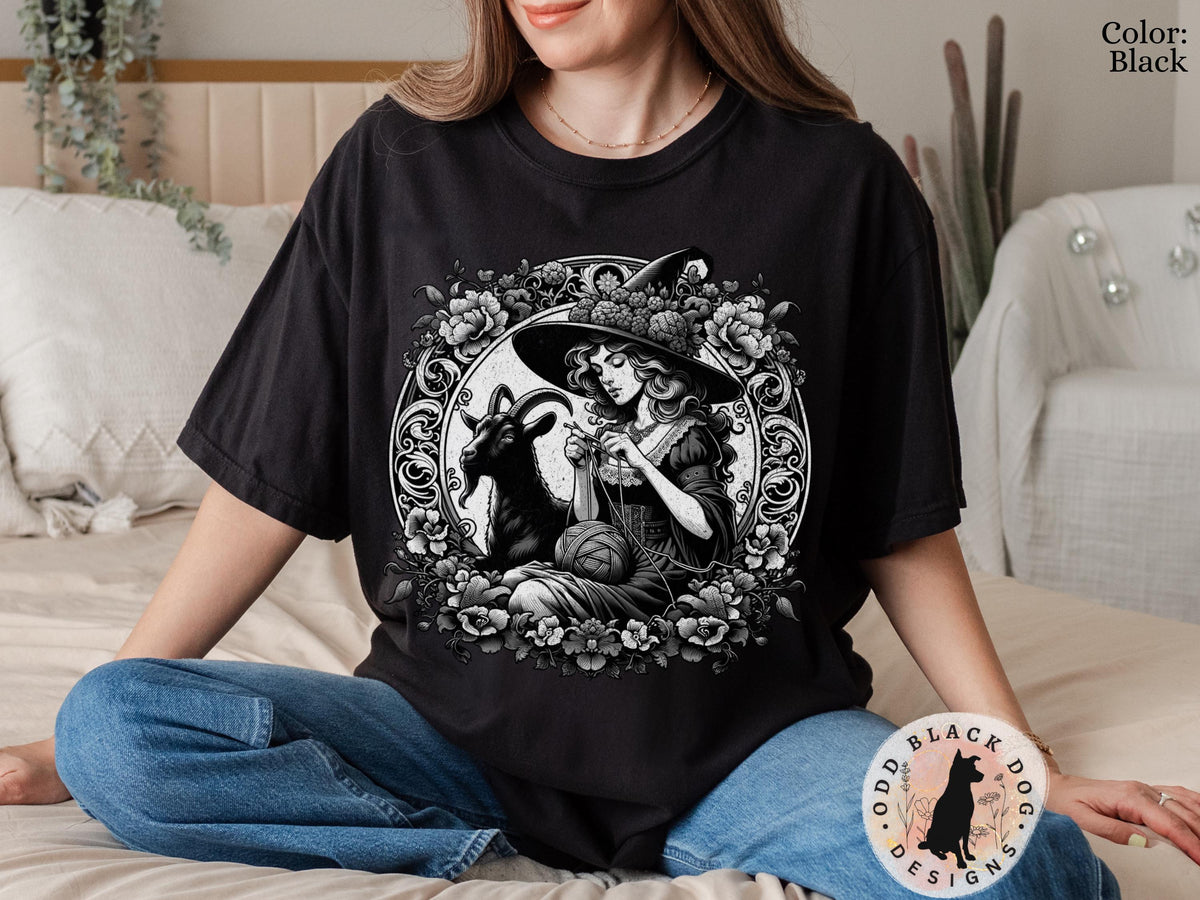 Cute Witchy Knitting TShirt Funny Craft Witch Knitting Tee Yarn Lover Shirt Witch Crochet Tshirt Knitting Shirt Crochet Lover Gift for Her Graphic Tee – Warm & Stylish · Trending Graphic Apparel