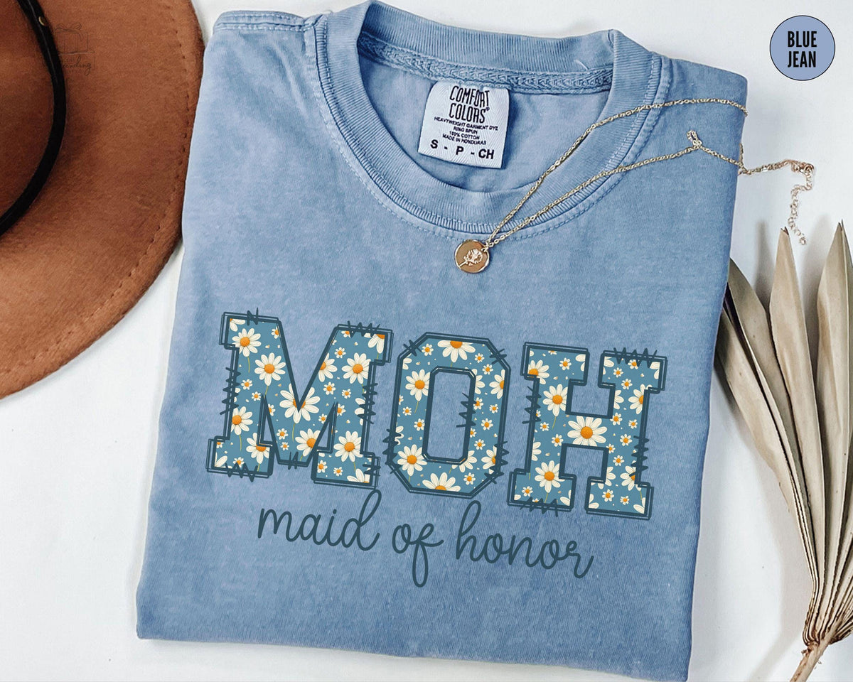 Maid of Honor Shirt Daisy MOH Proposal Tshirt Bridal Getting Ready Outfit Luxury Bachelorette TeeMatron Of Honor Gift Graphic Tee – Fan Favorite · Must-Have Style