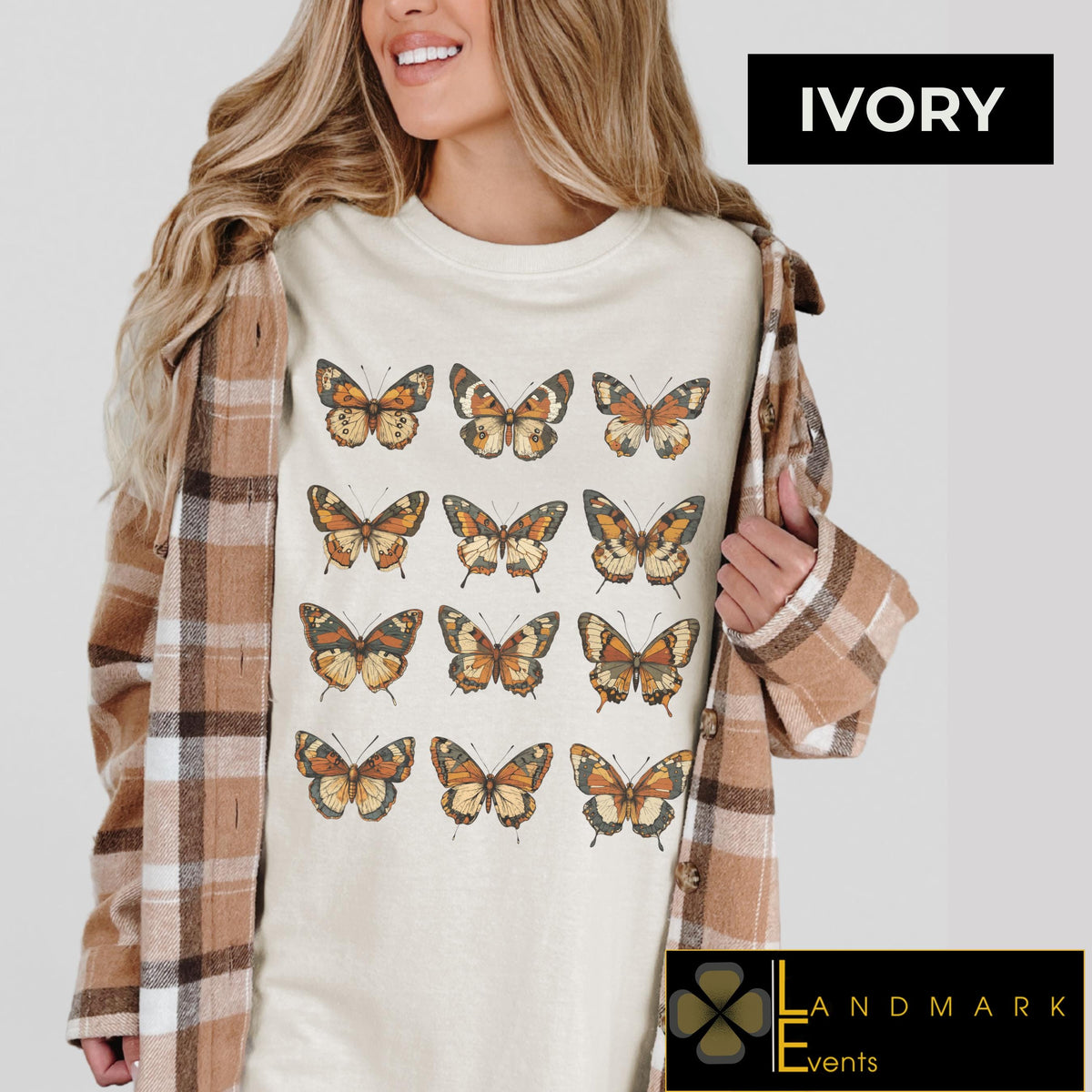 Butterfly Collection T shirt 1717 Adult Unisex Tshirt Boho Style Shirt Orange Yellow Top Butterflies Graphic Tee Graphic Tee – Bold Style · Great Gift For Fans